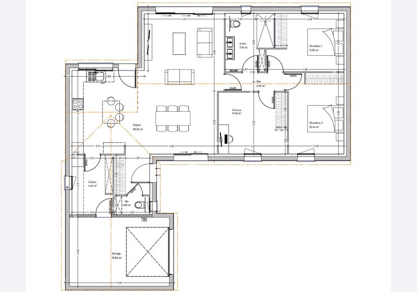 Image du modèle de maison PLAN KAKI RDC