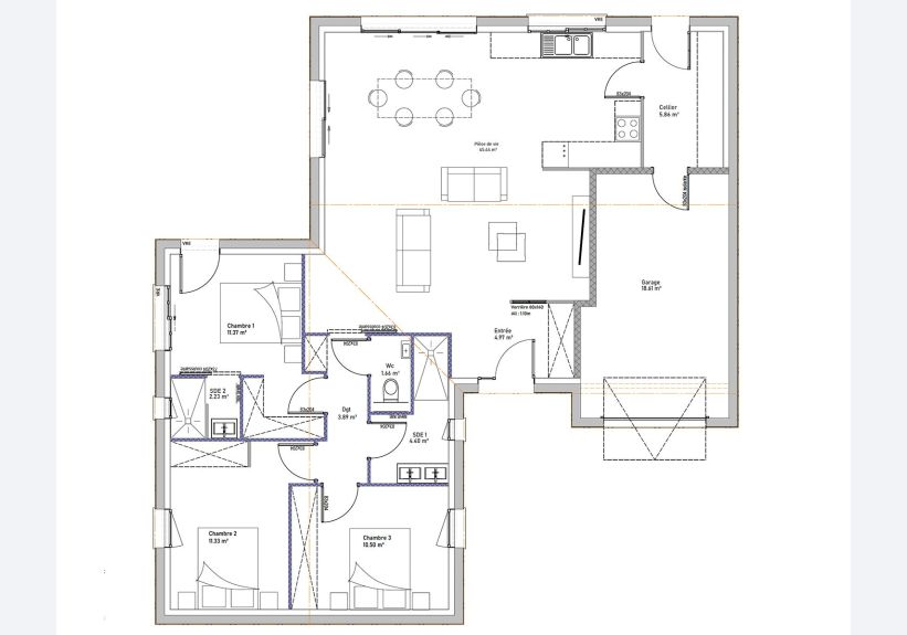 Image du modèle de maison PLAN MAHONIA RDC