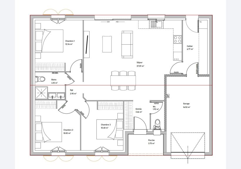 Image du modèle de maison PLAN BEGONIA RDC