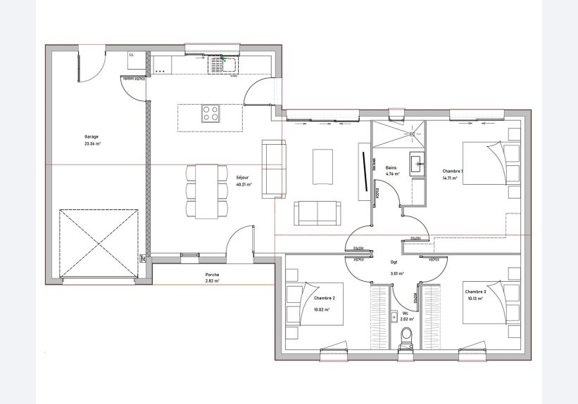 Image du modèle de maison PLAN PILEA RDC