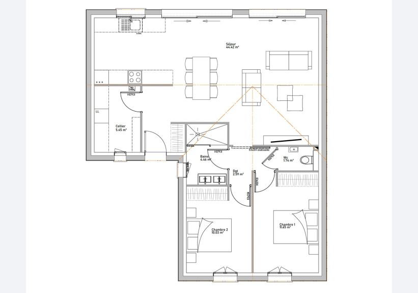 Image du modèle de maison PLAN CHARMILLE RDC
