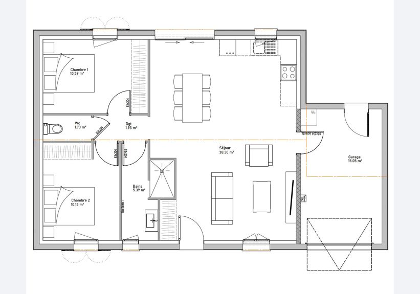 Image du modèle de maison PLAN PAPYRUS RDC