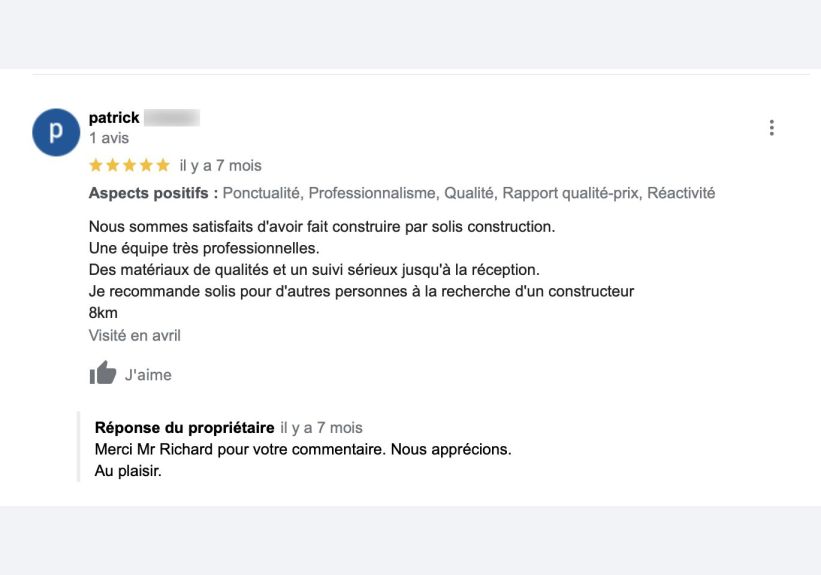 Image du modèle de maison AVIS CLIENT 1