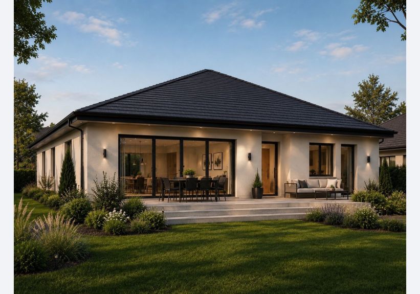 Image du modèle de maison 5 Façade arrière PP 100m2 sans piscine-V1