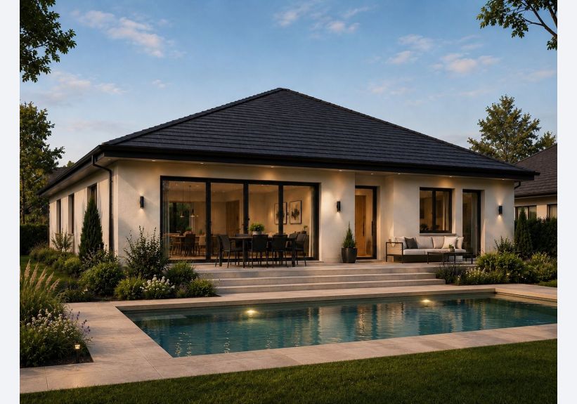 Image du modèle de maison 2 Façade arrière PP 100m2-V2