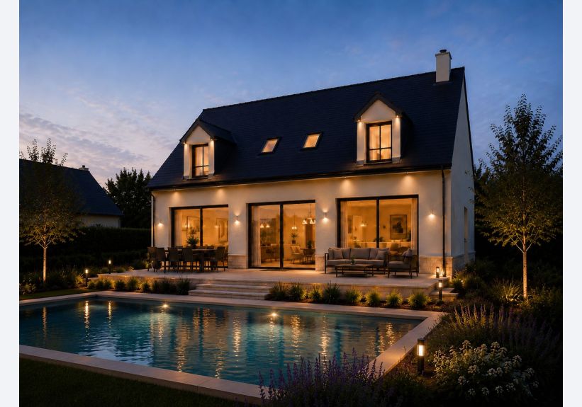 Image du modèle de maison 1 Façade Arrière R+comble 130m2-V2