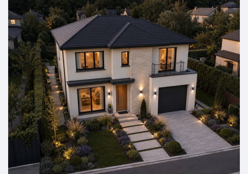Image du modèle de maison 3 VD façade avant R+1 130m2-V1 et V2