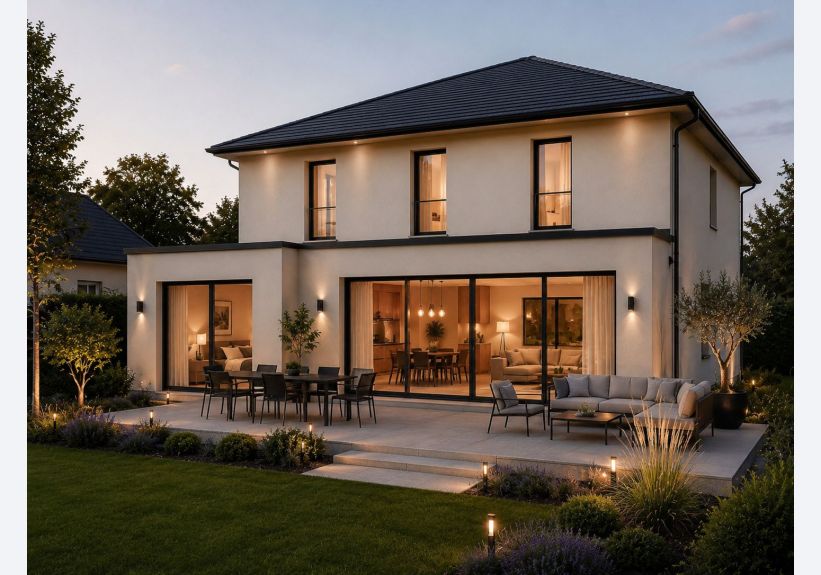 Image du modèle de maison 5 VD Façade arrière R+1 150m2 sans piscine-V1
