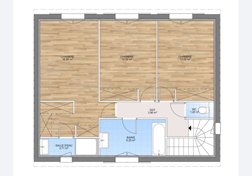 Image du modèle de maison PLAN ETAGE 120-sans cotes