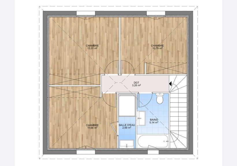 Image du modèle de maison PLAN ETAGE 105-sans cotes