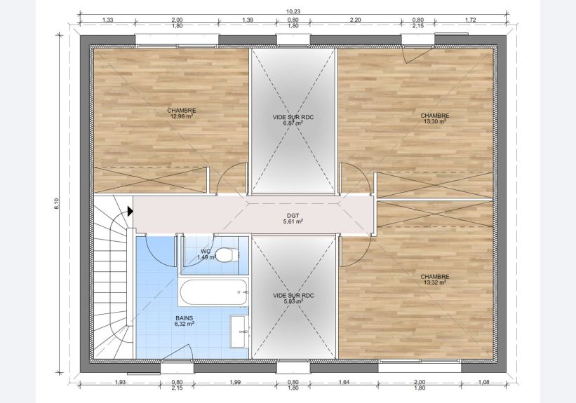 Image du modèle de maison PLAN ETAGE 140-sans cotes
