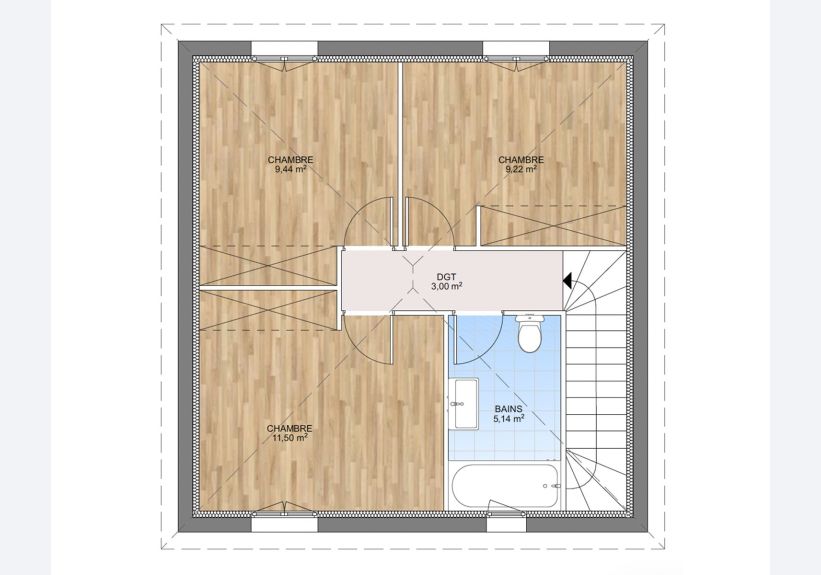 Image du modèle de maison PLAN ETAGE 85-sans cotes
