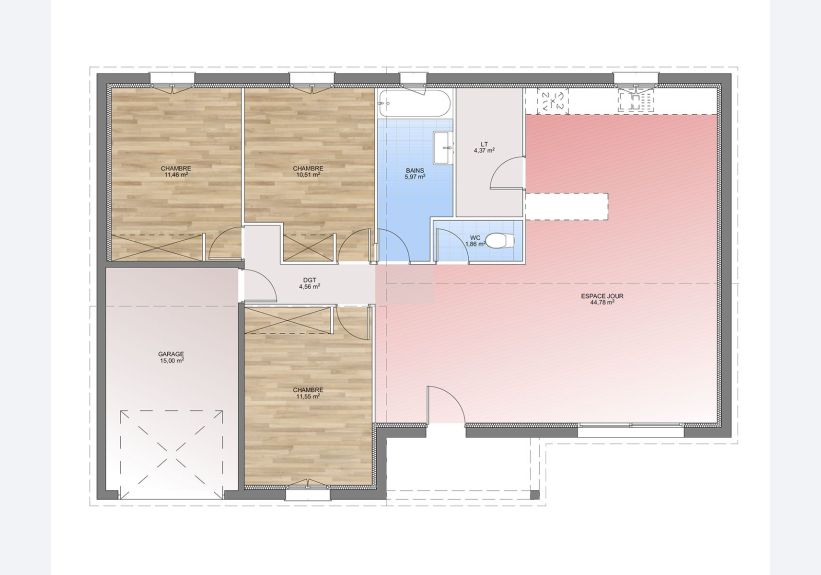 Image du modèle de maison PLAN RDC 95-sans cotes