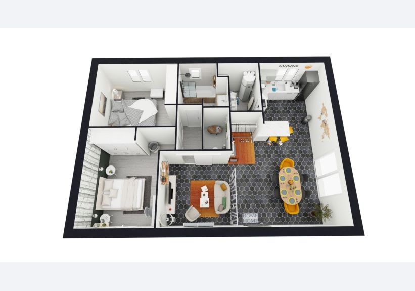 Image du modèle de maison Vue axonométrique First 73