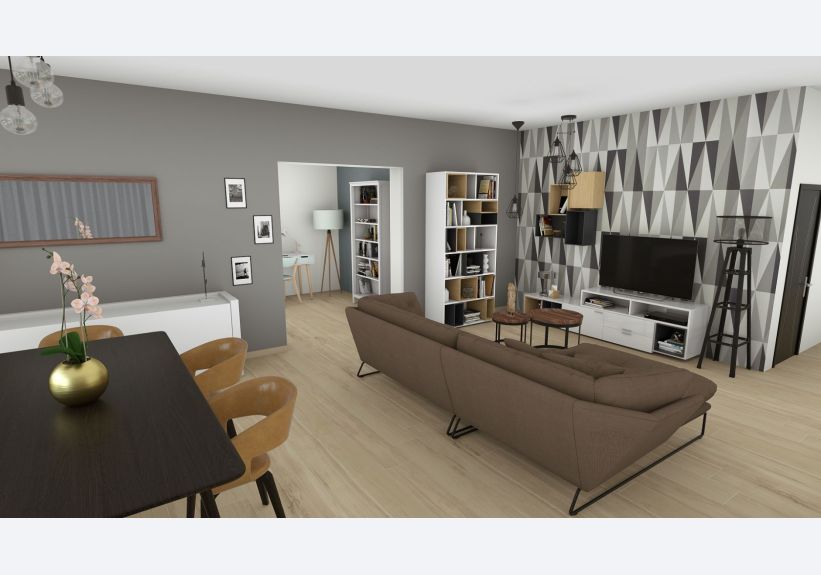 Image du modèle de maison CASSIOPEE RDC Salon salle à manger 01