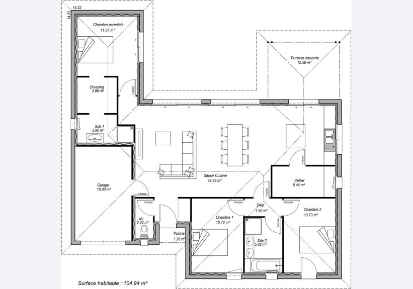 Image du modèle de maison PLAN SITE INTERNET MILA 104