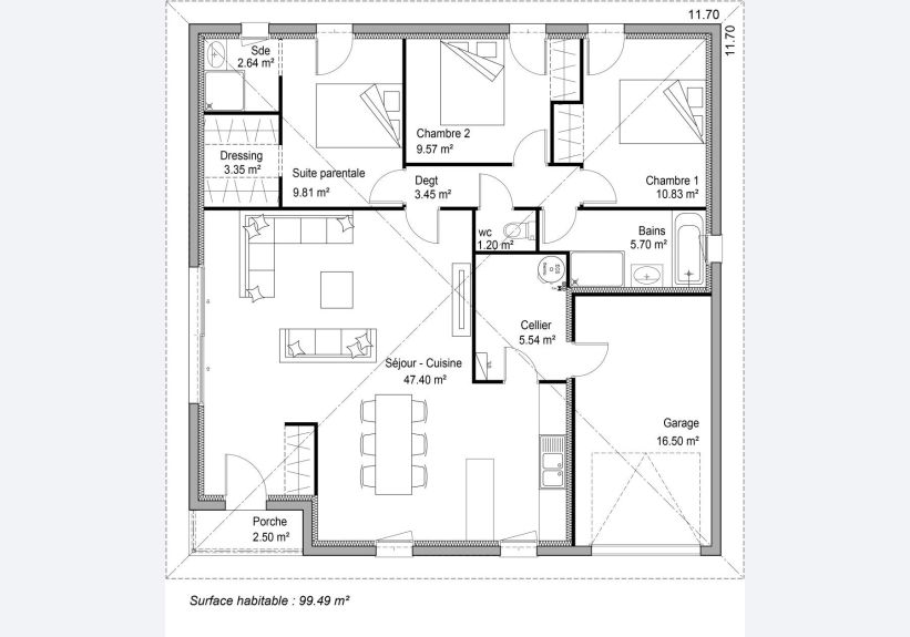 Image du modèle de maison PLAN SITE ADELA 100m² V2