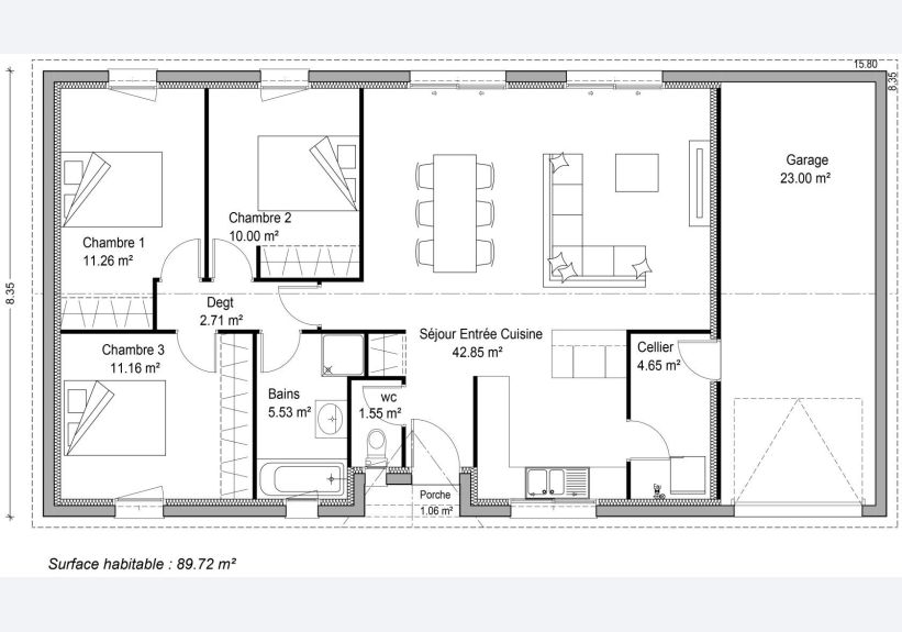 Image du modèle de maison PLAN SITE INTERNET LINA 90m²