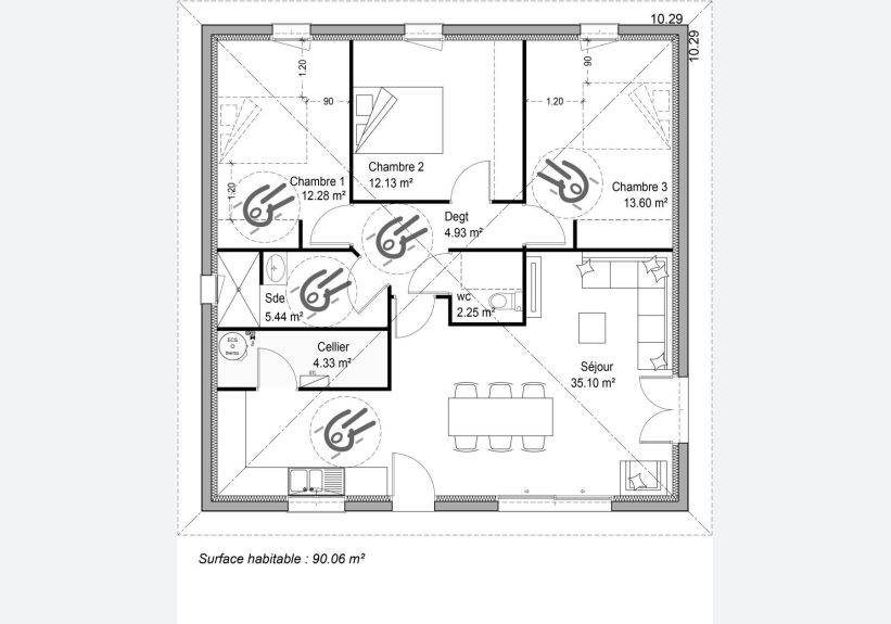 Image du modèle de maison PLAN SITE ADELA 90m² PMR
