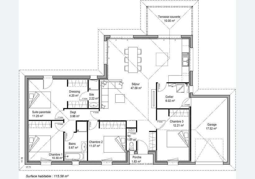 Image du modèle de maison PLAN POUR SITE INTERNET AMANDA 115m²