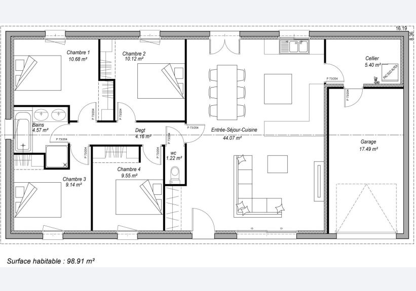 Image du modèle de maison PLAN SITE INTERNET PAMELA 100m²