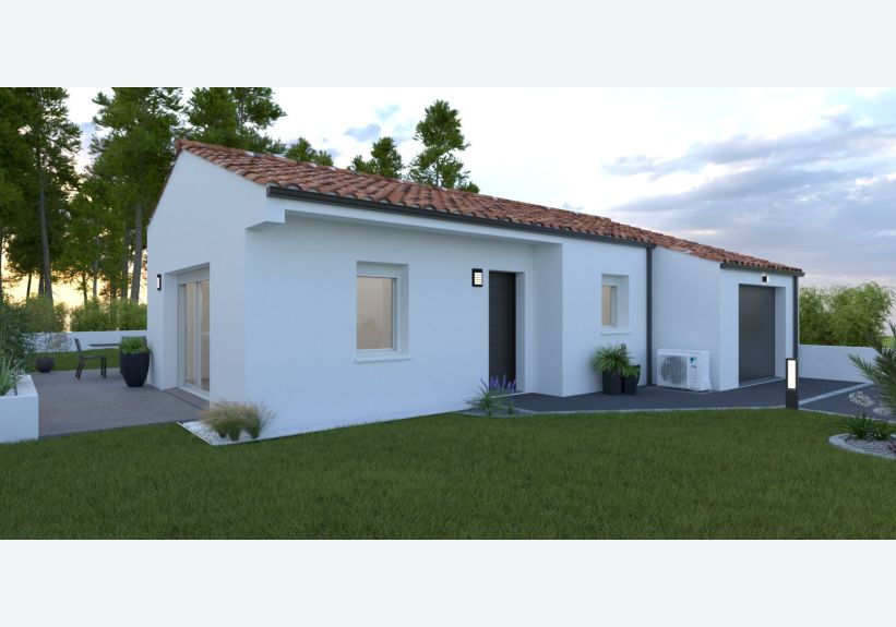 Image du modèle de maison RENDU AV 2 avec végétation-matin V1