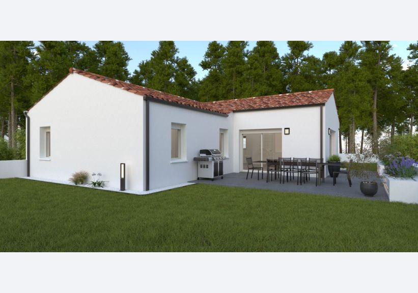 Image du modèle de maison RENDU AR avec végétation