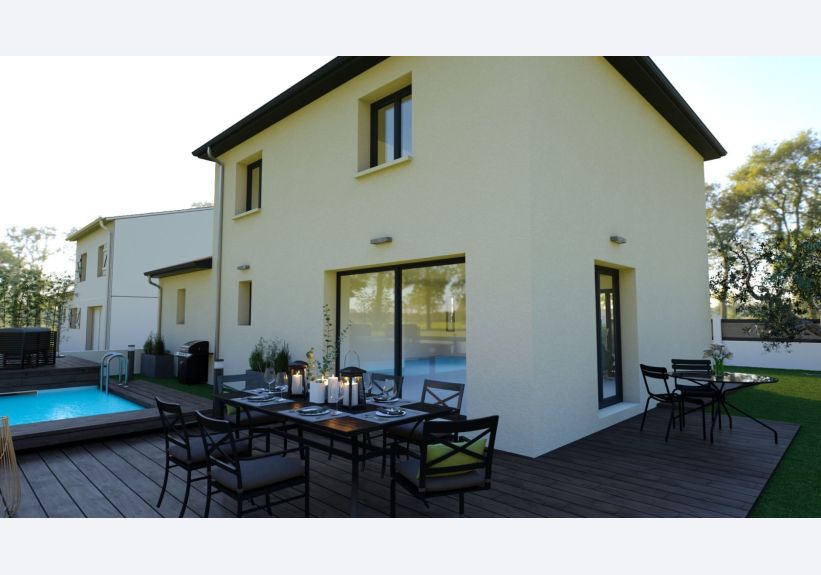Image du modèle de maison acacia ral 7016 4 pans terrasse
