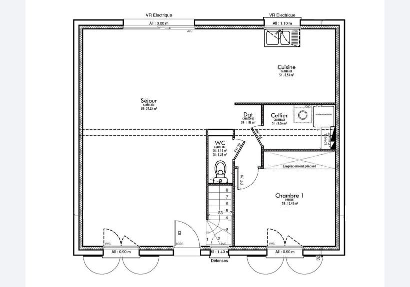 Image du modèle de maison Plan-Bercy-RDC sans cotes