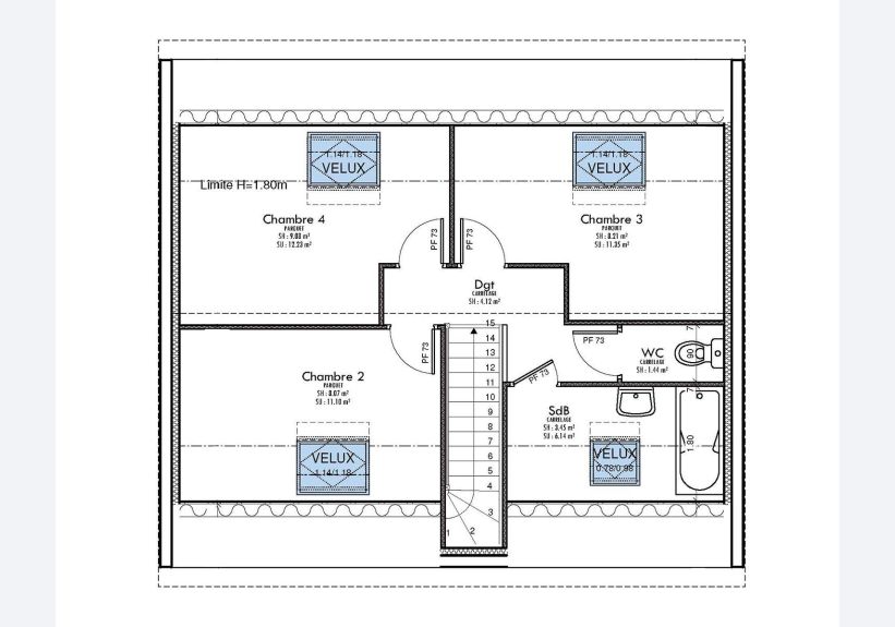 Image du modèle de maison Plan-Bercy-ETAGE sans cotes