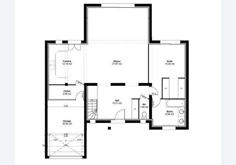 Image du modèle de maison AP-Chesnel2_Plan RDC sans cotes