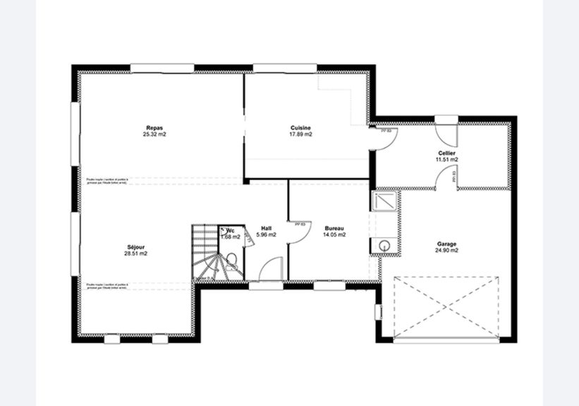 Image du modèle de maison AP-Murer-plan RDC sans cotes