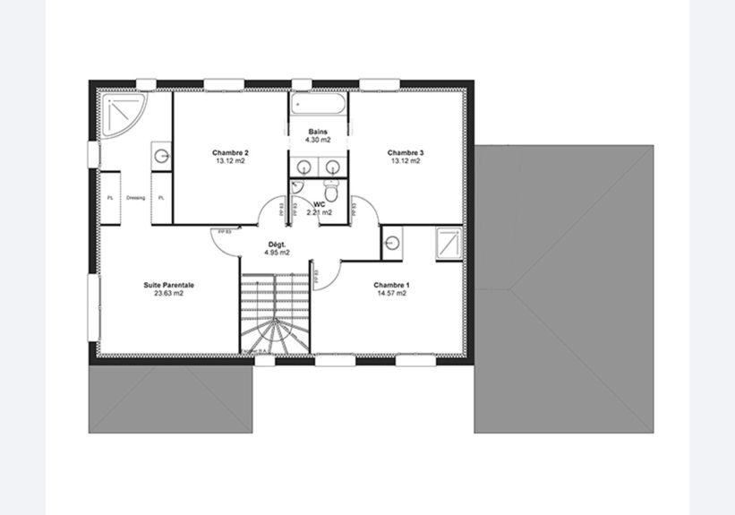 Image du modèle de maison AP-Murer-plan ETAGE sans cotes