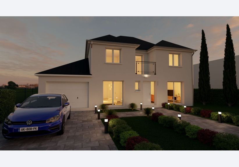 Image du modèle de maison 2 - 150 m2 - Toit Multupant -Nuit- AV