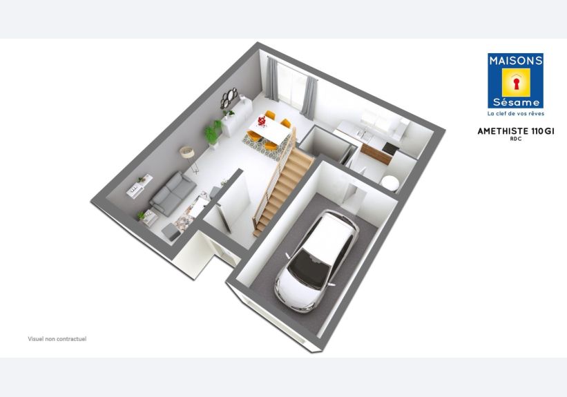 Image du modèle de maison AMETHISTE 110 GI RDC