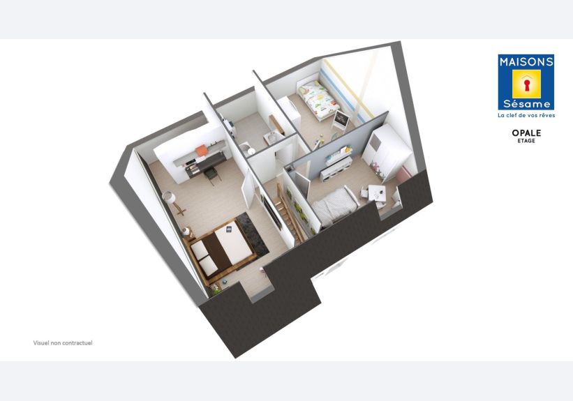 Image du modèle de maison 2017 04 OPALE Axono ETG