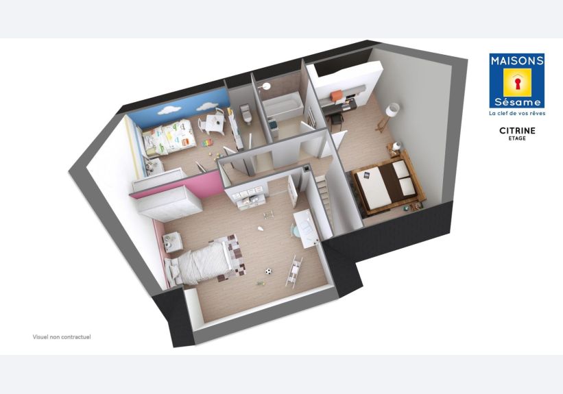 Image du modèle de maison 2017 04 CITRINE Axono ETG