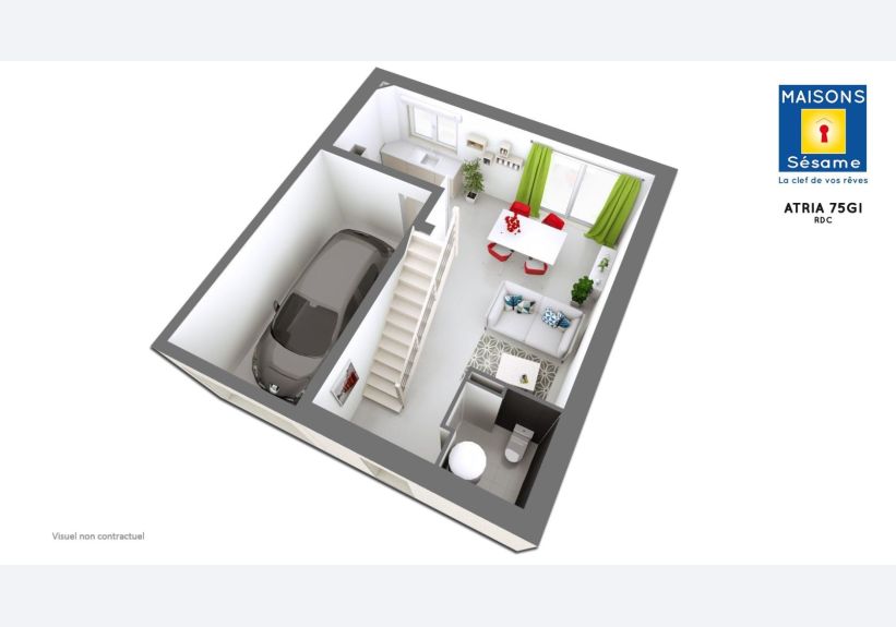 Image du modèle de maison ATRIA 75 GI RDC