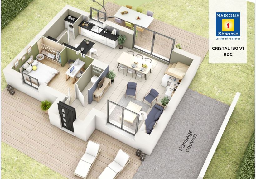 Image du modèle de maison cristal 130 v1 rdc