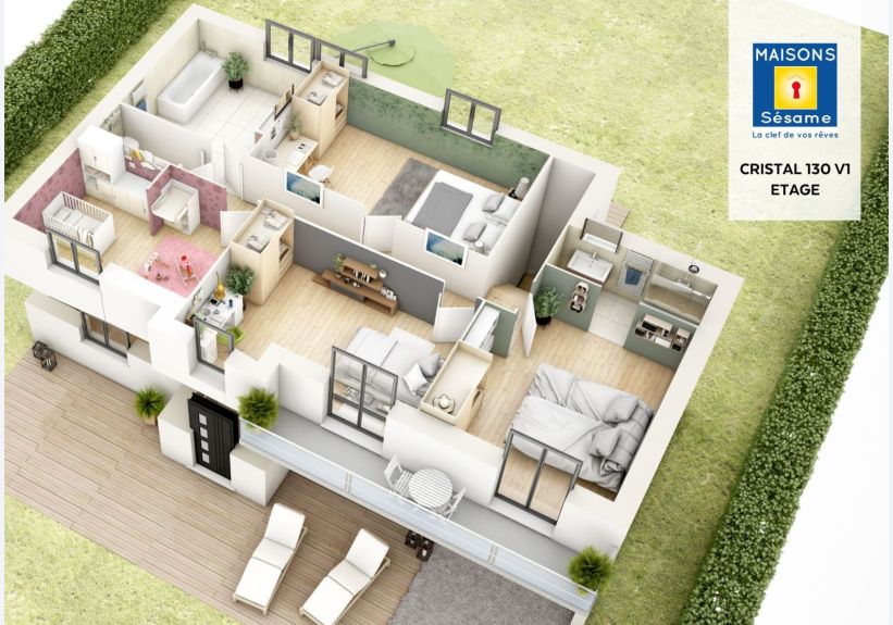 Image du modèle de maison cristal 130 v1 etage