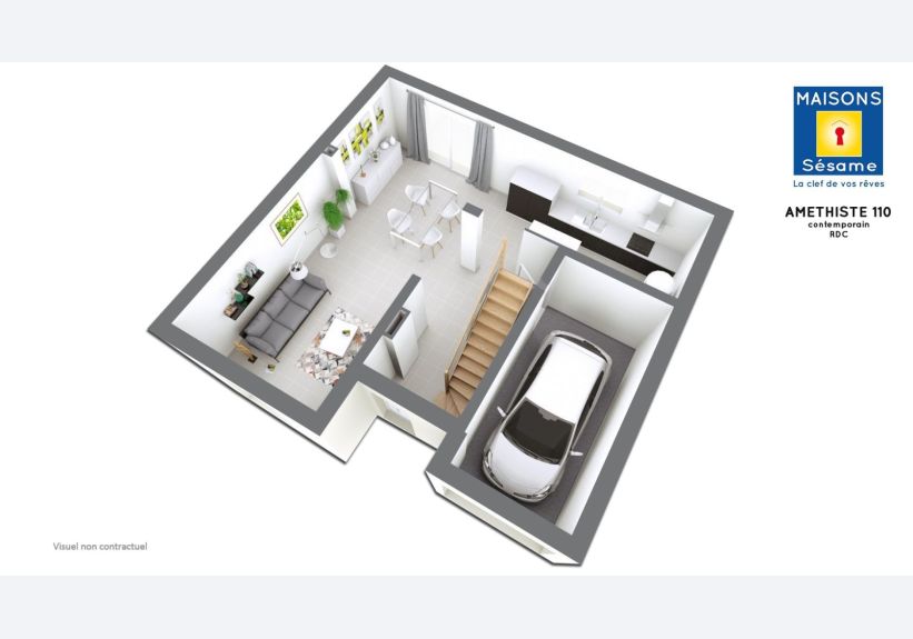 Image du modèle de maison AMETHISTE 110 contemporain RDC