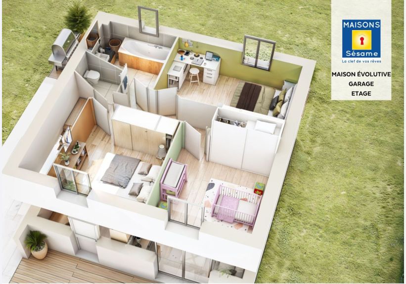 Image du modèle de maison evolutive garage etage