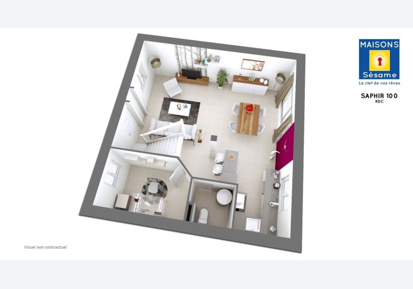 Image du modèle de maison saphir 100 RDC