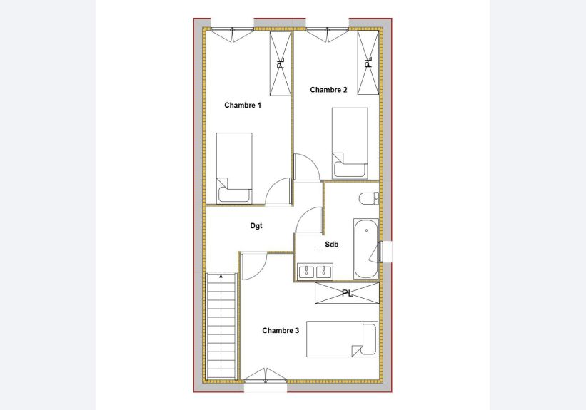 Image du modèle de maison BOUGAINVILLIER PLAN ETAGE