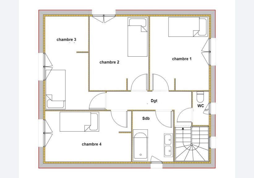 Image du modèle de maison LILAS PLAN ETAGE