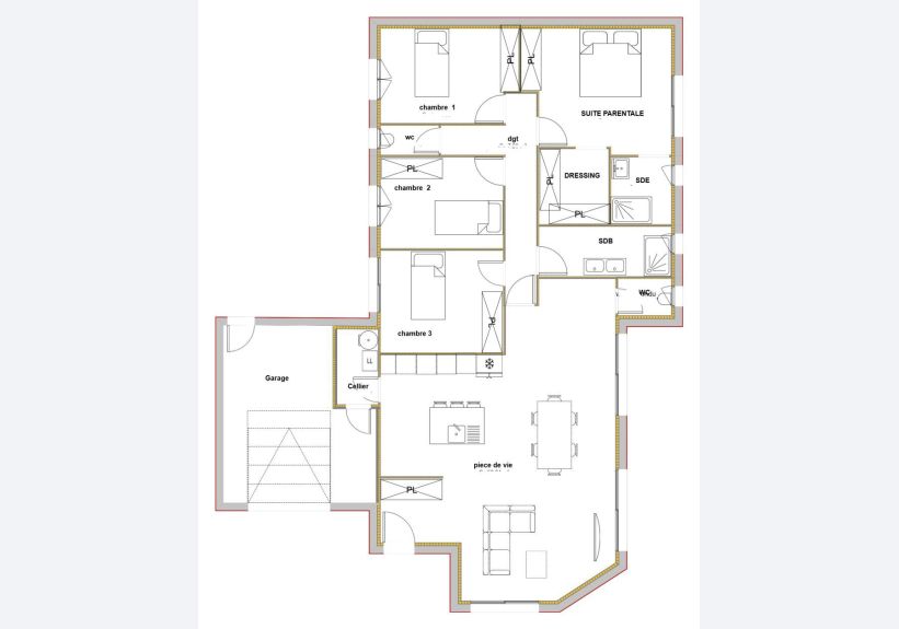 Image du modèle de maison JASMIN PLAN RDC