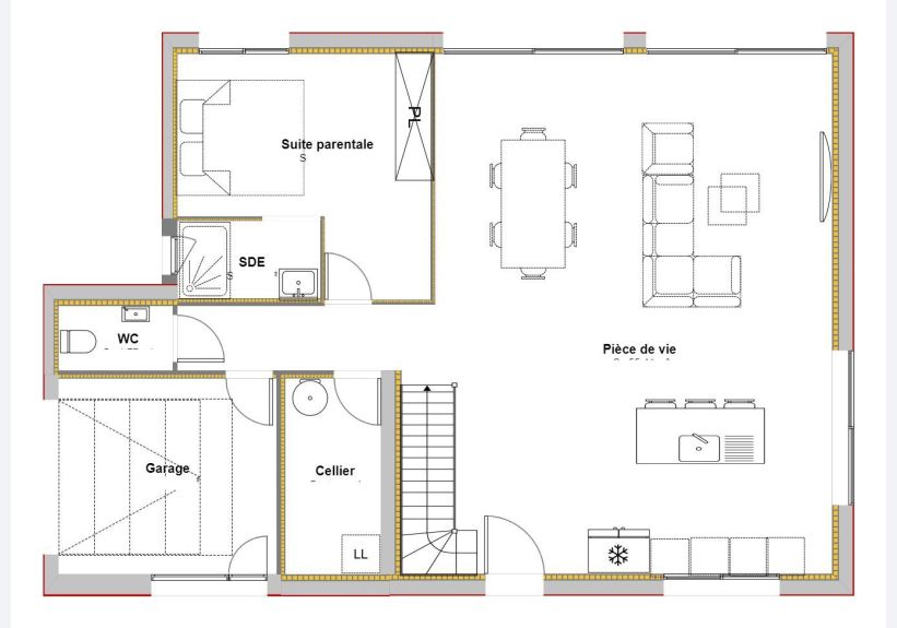 Image du modèle de maison ORCHIDEE PLAN RDC