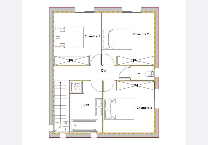 Image du modèle de maison ORCHIDEE PLAN ETAGE