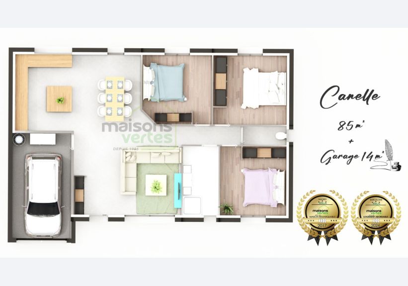 Image du modèle de maison Canelle plan 3d