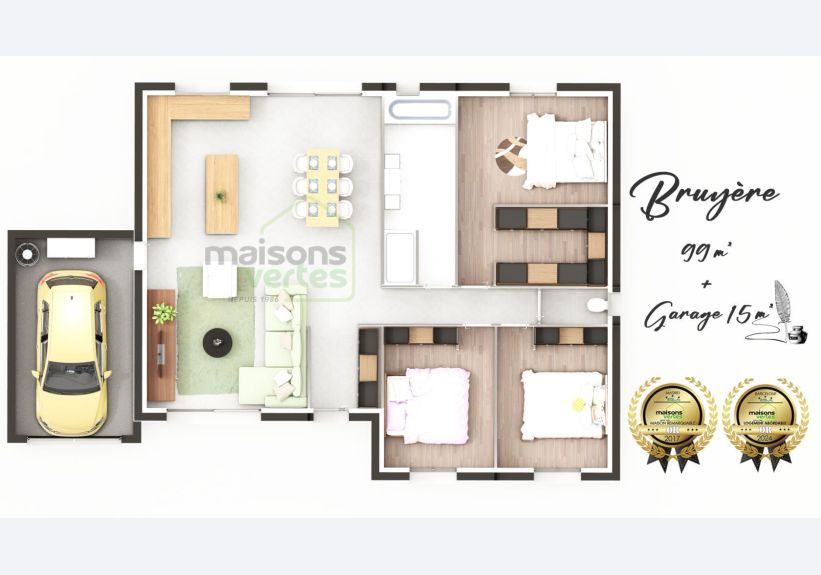 Image du modèle de maison Bruyère plan 3d